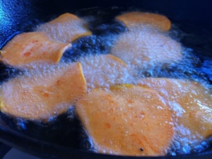 Sweet Potato Chips Frying