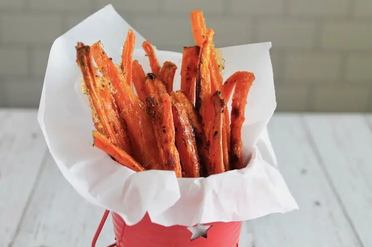 Easy Baked Carrot Fries in a parchment.