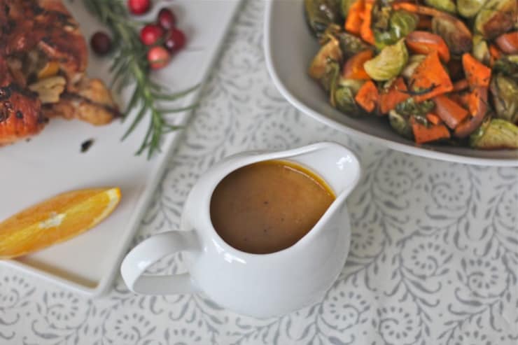 Autoimmune gravy in a white jug