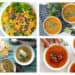 A four collage image of paleo soup recipes