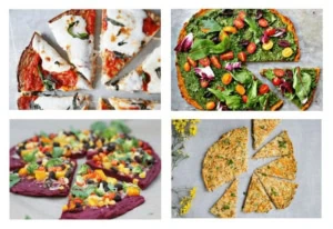 A collage image of four Healthy Pizza Crust Recipes