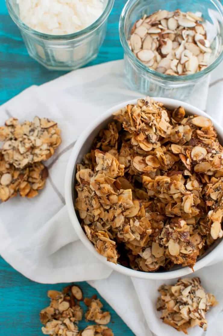 A bowl of grain free breakfast clusters