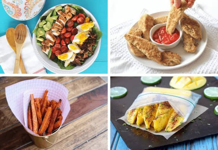 A collage image of four Healthy Picnic Recipes