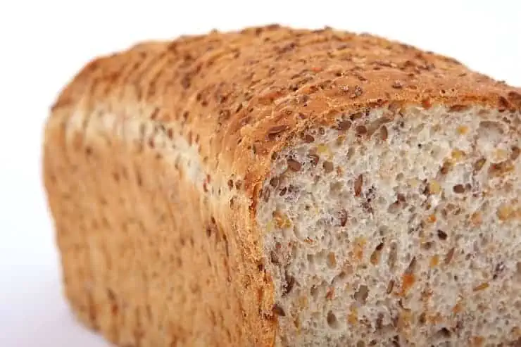 Close up loaf of seeded bread