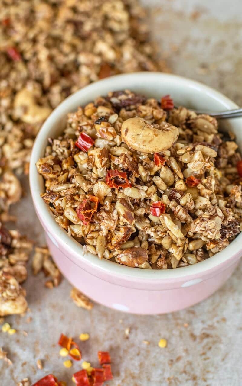 Honey Chili Spiced Granola Recipe gluten free