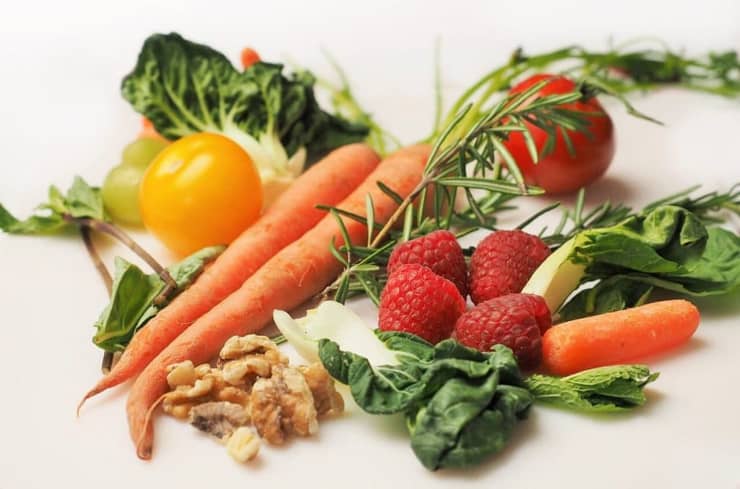 Ingredients on a white surface for making recipes on an Adrenal fatigue diet