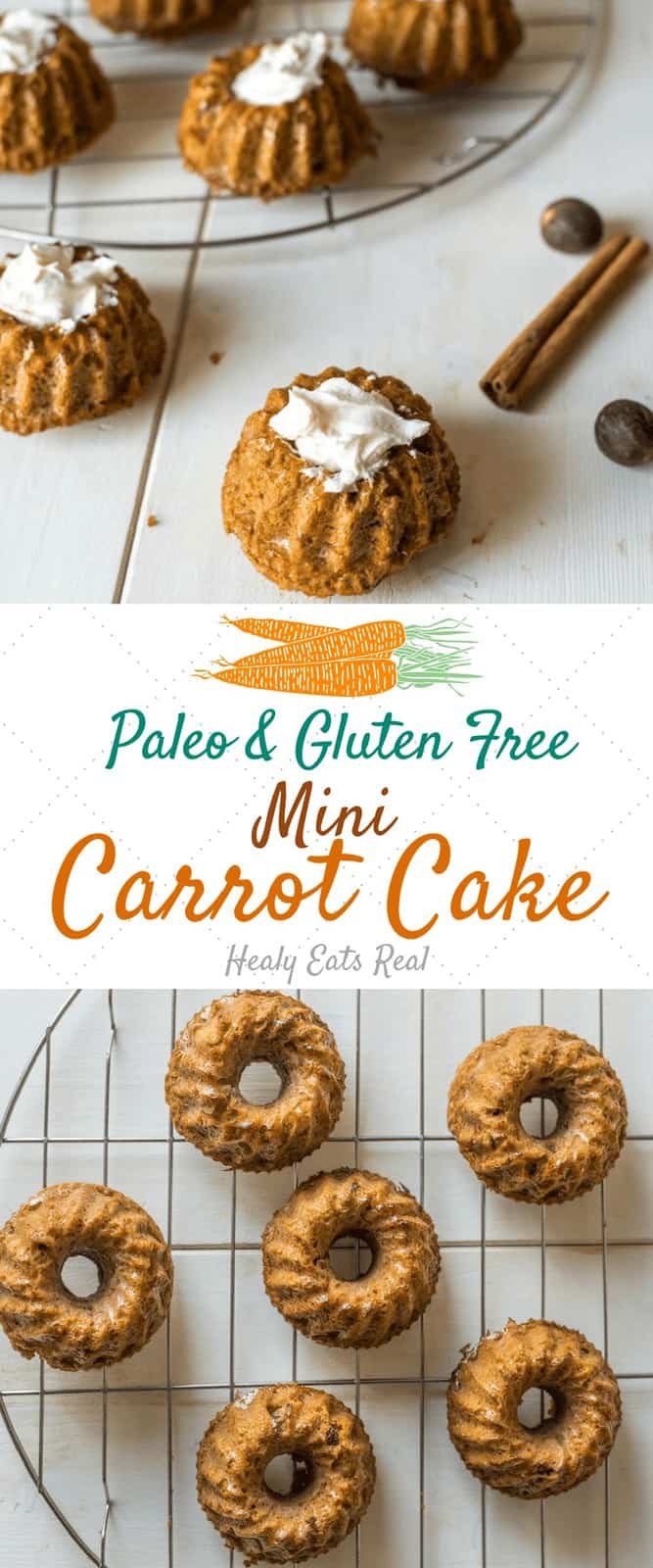 Mini Paleo Carrot Cake Recipe (Gluten Free, Dairy Free)