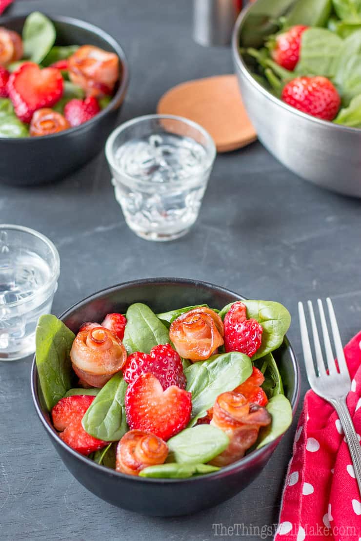 bacon roses and strawberry hearts