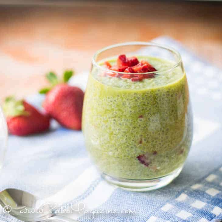 strawberry matcha pudding