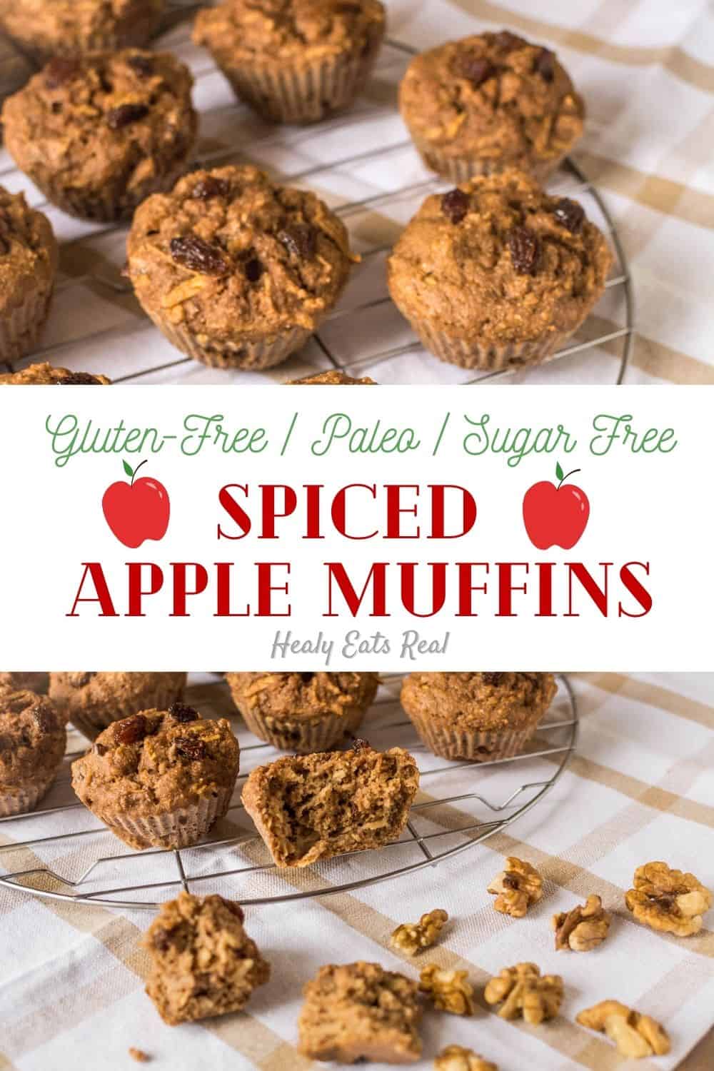 Healthy Spiced Gluten Free Apple Muffins (Paleo & Sugar Free)