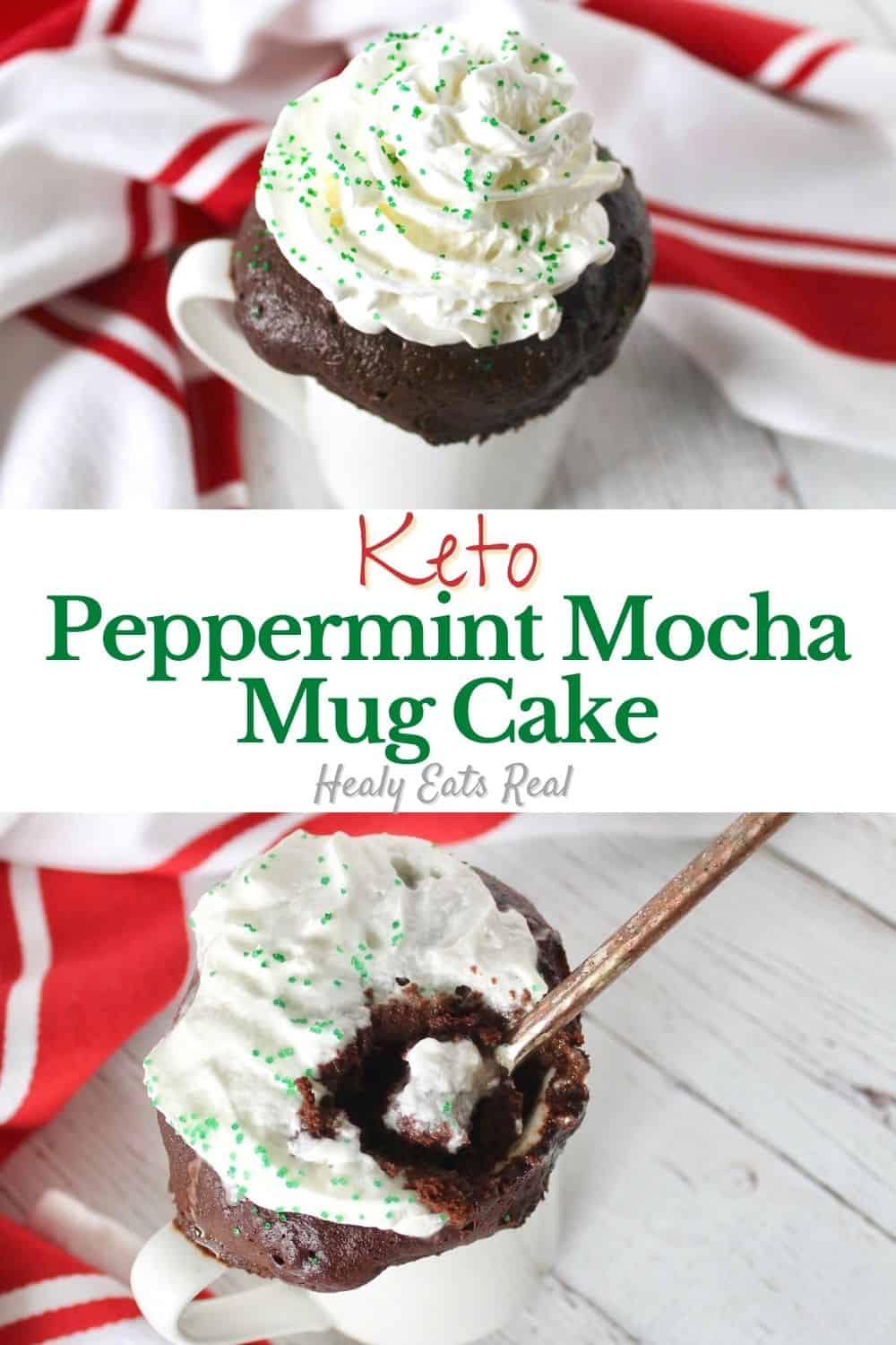 2-Minute Peppermint Mocha Keto Mug Cake (Gluten Free, No Added Sugar)