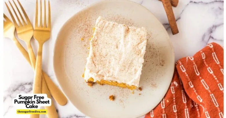 A slice of pumpkin cake on a plate with forks.